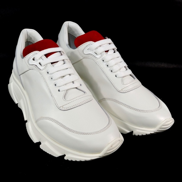 BOTTICELLI 🇮🇹 MEN'S WHITE LEATHER FASHION SNEAKERS - Picture 3 of 8